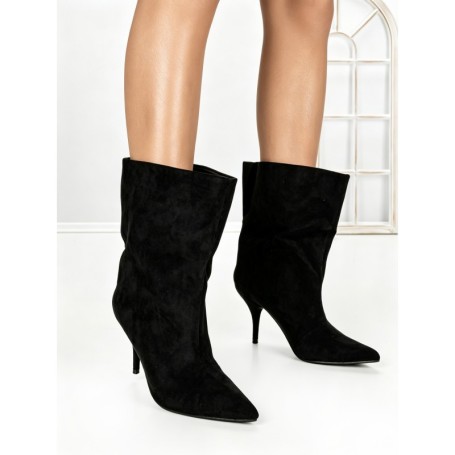 Botine cu Toc Subtire 6XKK3 BLACK | MEI