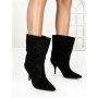 Botine cu Toc Subtire 6XKK3 BLACK | MEI
