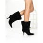 Botine cu Toc Subtire 6XKK3 BLACK | MEI