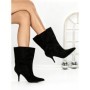 Botine cu Toc Subtire 6XKK3 BLACK | MEI