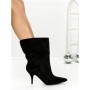 Botine cu Toc Subtire 6XKK3 BLACK | MEI