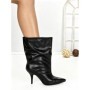 Botine cu Toc Subtire 6XKK3 BLACK | MEI