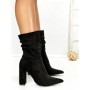 Botine cu Toc Gros 6XKK2 BLACK | MEI