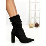 Botine cu Toc Gros 6XKK2 BLACK | MEI