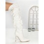 Cizme Dama cu Toc 6XKK10 WHITE | MEI
