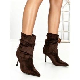 Botine cu Toc Subtire 6GS18 DARK BROWN | MEI
