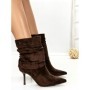 Botine cu Toc Subtire 6GS18 DARK BROWN | MEI