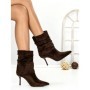 Botine cu Toc Subtire 6GS18 DARK BROWN | MEI