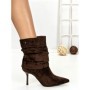 Botine cu Toc Subtire 6GS18 DARK BROWN | MEI