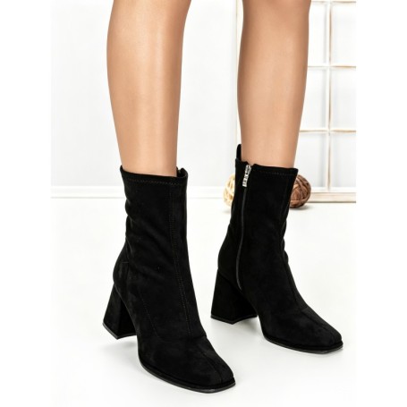 Botine cu Toc Gros 6GS10 BLACK | MEI
