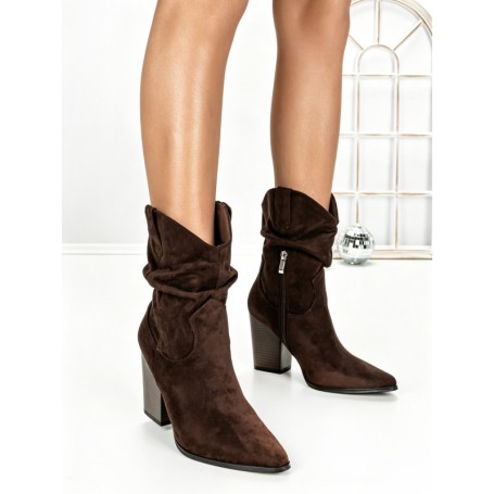 Botine cu Toc Gros 6KV13 BROWN | MEI