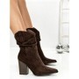 Botine cu Toc Gros 6KV13 BROWN | MEI