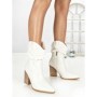 Botine cu Toc Gros 6KV13 WHITE | MEI