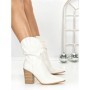 Botine cu Toc Gros 6KV13 WHITE | MEI
