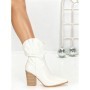 Botine cu Toc Gros 6KV13 WHITE | MEI