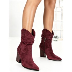 Botine cu Toc Gros 6KV13 WINE | MEI