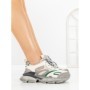 Pantofi Sport Dama din piele naturala Y5786 CREAM-GREEN | ADVANCER
