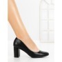 Pantofi cu Toc Gros 77-426 BLACK | CM