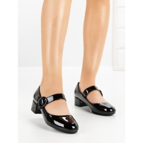 Pantofi cu Toc mic 77-448 BLACK | CM