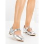 Pantofi cu Toc mic 77-448 SILVER | CM