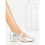 Pantofi cu Toc mic 77-448 SILVER | CM