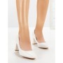 Pantofi cu Toc Gros 77-426 WHITE | CM
