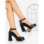 Pantofi cu Toc Gros si Platforma 8245 BLACK | CM