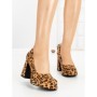 Pantofi cu Toc Gros si Platforma 8243 LEOPARD | CM