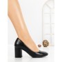 Pantofi cu Toc Gros 8136 BLACK | CM