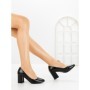 Pantofi cu Toc Gros 8136 BLACK | CM