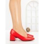 Pantofi cu Toc Gros 8132 RED | CM