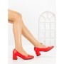 Pantofi cu Toc Gros 8132 RED | CM
