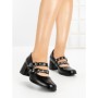 Pantofi cu Toc Gros 77-565 BLACK | CM