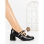 Pantofi cu Toc Gros 77-565 BLACK | CM