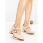 Pantofi cu Toc Gros 77-565 BEIGE | CM