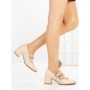 Pantofi cu Toc Gros 77-565 BEIGE | CM
