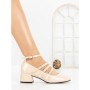 Pantofi cu Toc Gros 77-580 BEIGE | CM