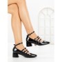 Pantofi cu Toc Gros 77-580 BLACK | CM