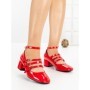 Pantofi cu Toc Gros 77-580 RED | CM