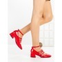 Pantofi cu Toc Gros 77-580 RED | CM