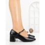 Pantofi cu Toc Gros 8133 BLACK PU | CM