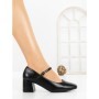 Pantofi cu Toc Gros 8133 BLACK PU | CM