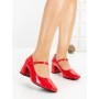 Pantofi cu Toc Gros 8133 RED | CM