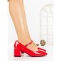 Pantofi cu Toc Gros 8133 RED | CM