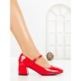 Pantofi cu Toc Gros 8133 RED | CM