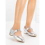 Pantofi cu Toc mic 77-448 SILVER | CM