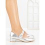 Pantofi cu Toc mic 77-448 SILVER | CM