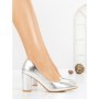 Pantofi cu Toc Gros 8128 SILVER | CM
