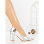 Pantofi cu Toc Gros 8128 SILVER | CM
