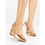 Pantofi cu Toc Gros 8128 CHAMPAGNE | CM